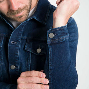 Veste en jean coupe décontractée 100% coton sur mesure pour hommes veste Hip Hop de décoration à boutons délavés Vintage foncé de haute qualité - Product Image 6