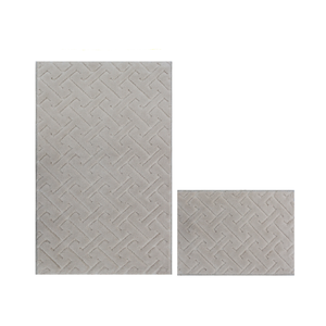 Mian Beige Machine-Made Rectangle Recycled Cotton <b>Yarn</b> Dyed Jacquard Woven 40x60 cm + 60x100 cm - Product Image 1