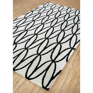 Tapis en laine tufté à la main Contour Ivory, motif géométrique, tapis rectangulaire pour couloir, pour adolescents, largeur 4m, viscose pour salon - Tra-14595 - Product Image 2