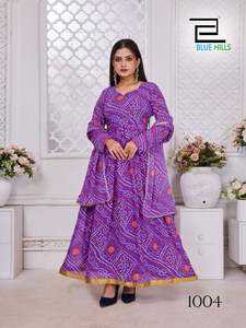 ชุดเดรสปาร์ตี้ดีไซน์เนอร์สไตล์บูติกอินเดียชุดปาร์ตี้ชุดเดรสผ้าจอร์เจียคอลเลกชั่นล่าสุด - Product Image 3