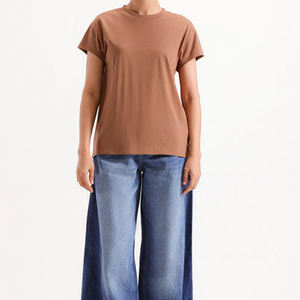 Camisetas de Mujer Transpirables de Última Moda, Color Marrón Sólido, Ropa Casual, Camisetas Ligeras Estampadas para Mujer, Camisetas Cómodas de Manga Corta - Product Image 1