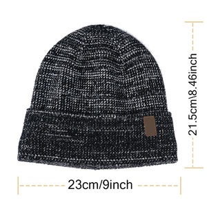 Vente en gros de bonnets en laine tricotée jacquard pour l'hiver, qualité supérieure, épais, chauds, pour l'extérieur, prix bas - Product Image 6