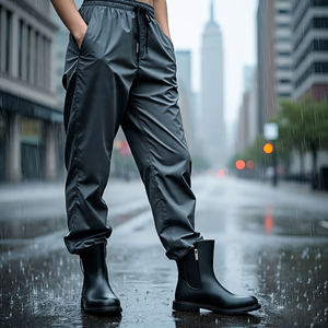 Pantalones Cargo cortavientos para mujer, pantalones impermeables de nailon con múltiples bolsillos, pantalones cortavientos con botones en la cintura para mujer - Product Image 1