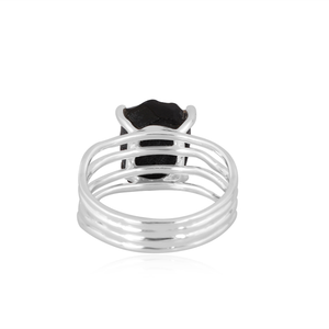 Anillo apilable de piedras preciosas de ónix negro Natural de plata de ley de la mejor calidad, joyería fina Demi para mujer, regalo para ella - Product Image 2