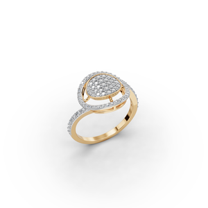 Bague en diamant de laboratoire avec halo circulaire pavé, bijou élégant en pierres précieuses - Product Image 4