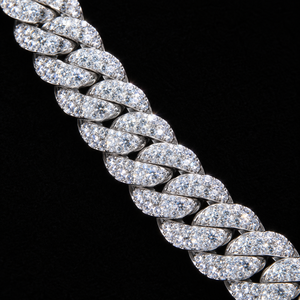 Collier gourmette cubaine de luxe en moissanite VVS 12 mm, testé au diamant, en argent sterling 925, bijoux hip-hop pour homme, coffret cadeau de luxe - Product Image 2