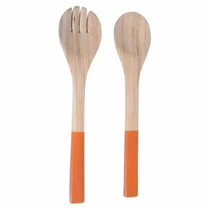 Juego de utensilios de 2 piezas de madera de acacia con mango de cuchara de resina negra para utensilios de cocina y restaurantes uso hecho a mano - Product Image 2