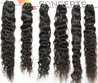 Cuticule vierge crue alignée extensions de cheveux humains du temple indien Double trame faisceaux naturels lâche vague profonde ondulée non traitée