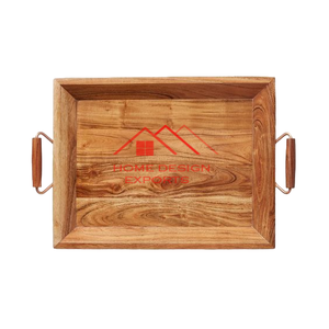 Plateau de service alimentaire de luxe 2025 le plus vendu Plateau de service en bois sculpté à la main - Product Image 6