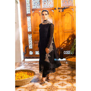 Conjunto de 3 Piezas Azure en Chifón Bordado para Primavera/Verano con Dupatta y Pantalones Bordados con BIC-4559 - Product Image 2