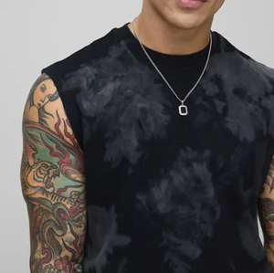 Chemise sans manches surdimensionnée délavée à l'acide, respirante, en polyester doux, avec logo personnalisé, effet délavé à la pierre - Product Image 6