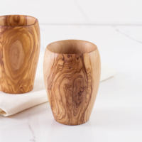 Tasse en bois d'olivier |   Vaisselle tunisienne artisanale |   Gravure personnalisée