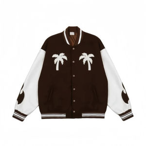 Chaqueta de hombre de estilo juvenil de alta calidad personalizada OEM con icónico diseño de letra de chenilla chaqueta universitaria de calle delantera para hombre - Product Image 1