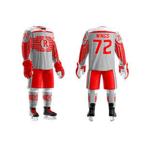 Maillots de hockey sur glace personnalisés de haute qualité 2024, nouveaux ensembles d'uniformes d'équipe cousus OEM à prix abordable, couleur personnalisée, 100 % polyester - Product Image 3