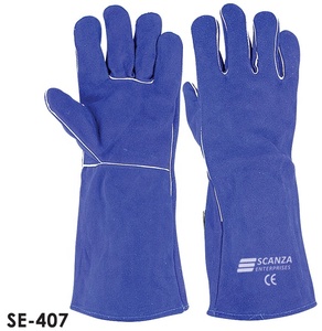 Guantes multifuncionales de cuero de vaca con aislamiento térmico para morder perros, guantes de trabajo de cuero para soldar, guantes de trabajo - Product Image 4