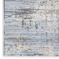 Nourison Abstract Hues 2'2 X 8' Blue Grey Modern Polyester Indoor Rug