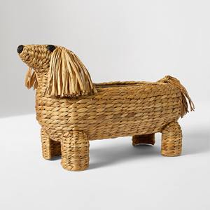 Handwoven puppy shaped storage <b>basket</b> for children room decor natural <b>water</b> <b>hyacinth</b> <b>baskets</b> - Product Image 1