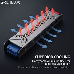 Factory OEM Slim LED Driver 100-250V AC to DC 12V 24V IP20 Power Supply 60W 100W 200W 300W 400W 500W Indoor <b>Lighting</b> - Product Image 3