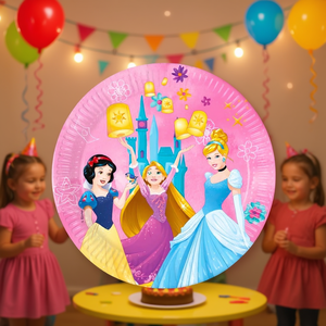 Platos Desechables de Papel con Diseño de Princesa, 23 cm, 6 Piezas, Vajilla para Fiestas Infantiles - Product Image 3