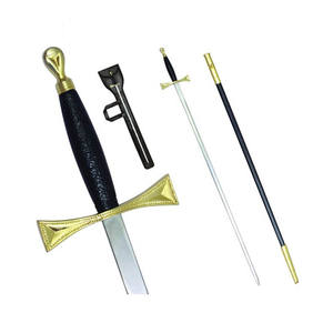 Espada Iluminada Masónica, Decoración Sólida para el Hogar, Artículo de Colección Masónico, Elegante Regalo, Hoja de Acero de Damasco, Borde Dentado, Punta de Lanza - Product Image 1