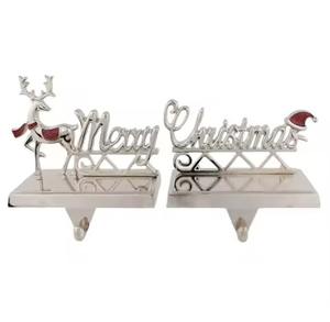 Signe décoratif de joyeux Noël argenté Accent de table de vacances élégant pour l'affichage d'étagère de décor à la maison de fête ou le style de fête - Product Image 2