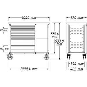 Carrito de Herramientas Hazet con 6 Cajones Vacíos para Organizar y Almacenar Herramientas, Gabinetes para Herramientas - Product Image 2