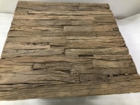 Table basse en bois de traverses de chemin de fer recyclées de style européen moderne avec base en acier de style OPM pour hôtel et salle à manger