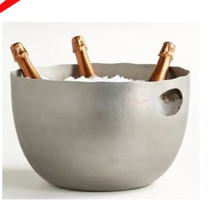 glossy look golden finished <b>metal</b> stainless steel wine chiller beverage bucket for hotel restaurant and bar - Product Image 4