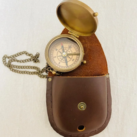 Boussole Nautique Vintage en Laiton Style Viking, Cadran Solaire Antique, Horloge de Poche Rétro Marine, Décoration Artistique Mécanique Suspendue Steampunk pour Noël