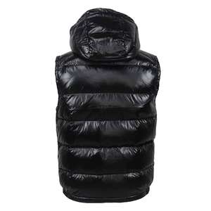 Chaqueta de Plumón para Hombre, Venta al por Mayor 2023, Chaqueta de Plumón Brillante con Capucha Negra - Product Image 3