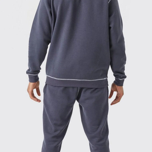 Survêtement d'entraînement en polaire pour hommes, pull à capuche, vêtements de sport 100% coton pour le jogging d'hiver, ensemble de deux pièces - Product Image 4