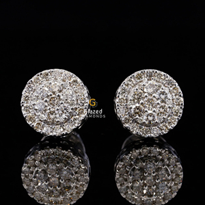Pendientes de tuerca unisex de Plata de Ley 925 de nuevo diseño con diamantes de corte redondo cultivados en laboratorio de claridad VVS - Product Image 3