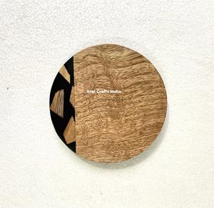 Hot Sale Coasters Wood Resin Mats Pads Round Home Hotel Natural Round Epoxy Resin Acacia Kitchen Accessories - Product Image 1