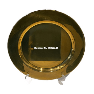 Metal Round Charger <b>Plate</b> Creative Design Handmade Under <b>Plate</b> Classic Stylish Fancy new Metal Charger <b>Plate</b> - Product Image 2
