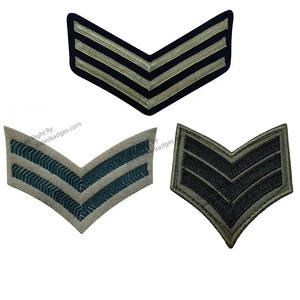 Parche de insignia de rango de Color personalizado de Chevron británico con rayas trenzadas bordadas, tamaño personalizado de alta calidad para todas las estaciones - Product Image 3