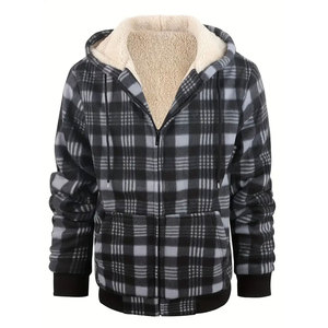 Sweat-shirt à capuche en sherpa personnalisé pour homme, nouvelle arrivée, lourd, épais, en fourrure, pour l'hiver - Product Image 2