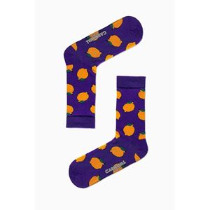 Calcetines de Seda con Estampado Floral de Limón Morado, Transpirables y Ligeros para Uso Diario, Talla Única, Logotipo Personalizado en el Calcetín - Product Image 1