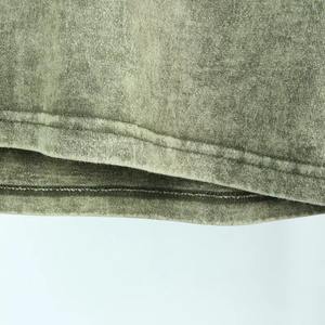 T-shirts en satin épais pour hommes, grande taille, délavés à l'acide, style vintage, vêtements colorés en vrac, anti-rides - Product Image 4