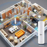 Anjielo AH WiFi HaLow Tuya Répéteur de portée alimenté en courant continu, matériau ABS blanc, amplificateur puissant à gain élevé longue portée AN-65011