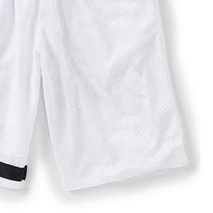 Shorts de basket-ball en maille blanche avec bande noire, logo personnalisé, vêtements de sport - Product Image 5