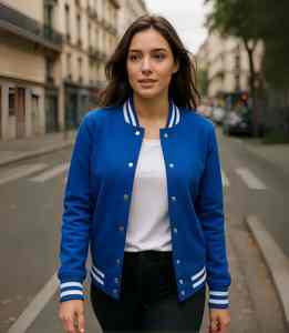 Chaqueta de moda para mujer, chaqueta cálida informal con estampado completo de alta calidad, chaquetas universitarias de talla grande con logotipo personalizado para mujer - Product Image 3