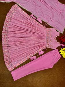 Designer lourd dernier Festival et mariage porter Faux Georgette séquence broderie travail haut et pantalon avec bordure en dentelle Dupatta - Product Image 2