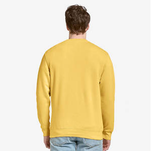 Yellow Crewneck with Embroidered Logo Large Sweatshirt Unisex Adult Crew Neck Sweatshirt Sun Yellow - Product Image 3
