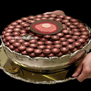 Bol à chocolat martelé en métal avec pièce de monnaie arabe Vaisselle nickelée Bol sucré Forme ronde Ramadan Chocolat bolw - Product Image 6