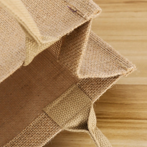 Ligne de jute sacs fourre-tout avec logos personnalisés poignée en coton renforcé pas cher marché jute fourre-tout sacs à provisions - Product Image 6