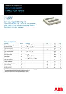 Módulo IGBT Hitachi Energy 5SNA 2000K451300 StakPak 4500V 2000A HVDC para aplicaciones de potencia pulsada y disyuntores FACTS - Product Image 2