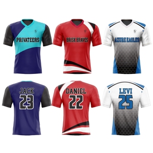 Maillots de football personnalisés sublimés pour hommes adultes, col en V, manches courtes, évacuation de l'humidité, impression du nom et du numéro de l'équipe, toutes saisons - Product Image 1