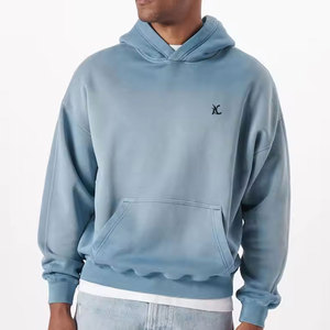 Colección de sudaderas con capucha de algodón premium para hombre, estilo streetwear, con efecto descolorido por el sol, logotipo personalizado, para uso diario informal. - Product Image 1