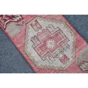 พรมปูพื้นขนาดใหญ่120x280นิ้วสไตล์วินเทจผ้าขนสัตว์สีเบจสีแดงการเย็บปะติดปะต่อกันการตกแต่งชาติพันธุ์สำหรับห้องโถงสี่เหลี่ยมผืนผ้าห้อง - Product Image 5