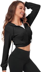 Alta calidad OEM Logo Último diseño Lady Pullover Hoodies Mujeres Top corto de manga larga - Product Image 4